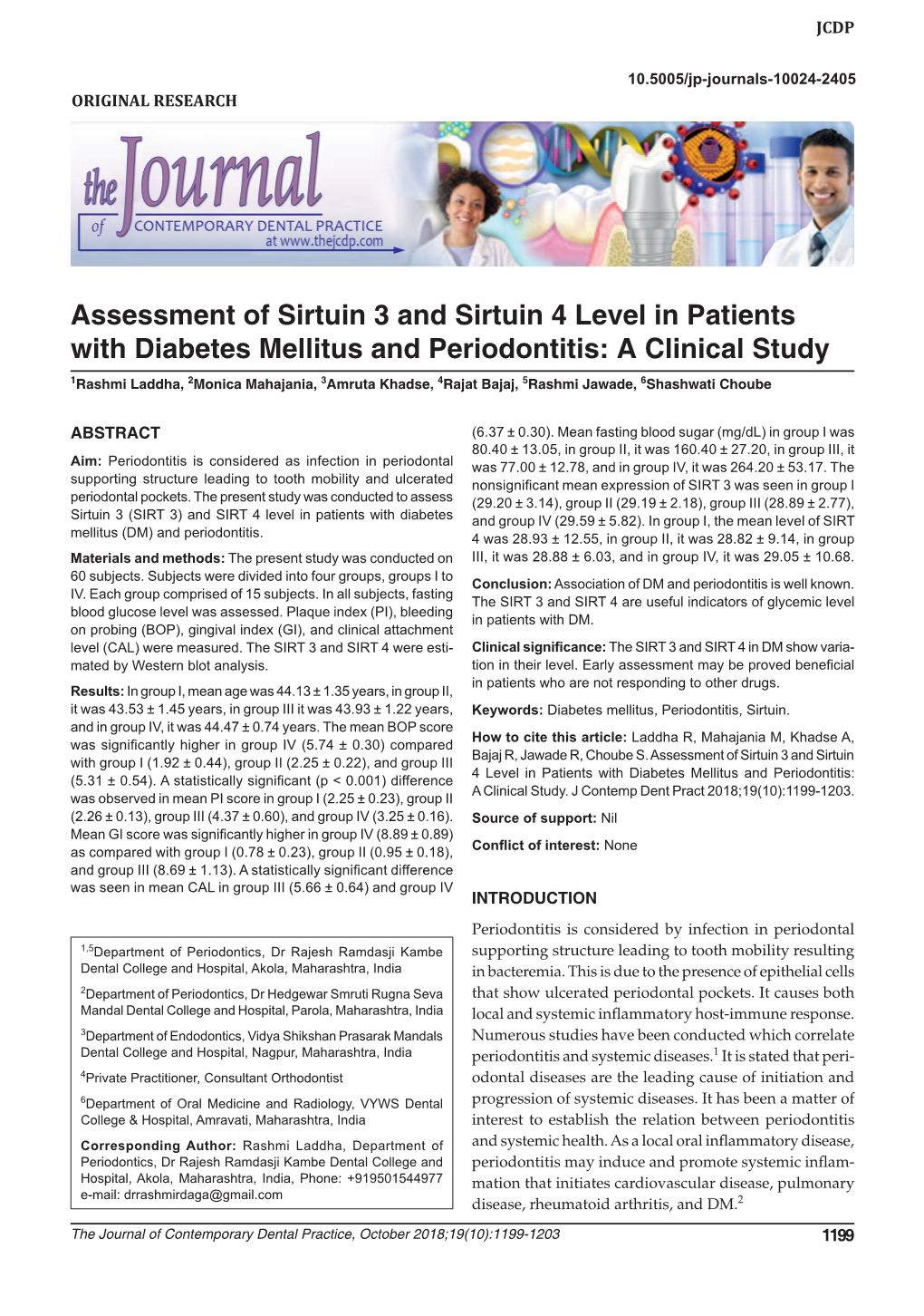 Assessment of Sirtuin 3 and Sirtuin 4 Level in Patients with Diabetes