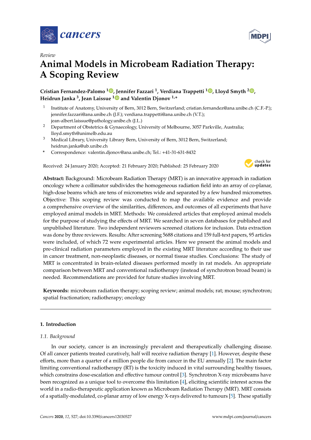 Animal Models in Microbeam Radiation Therapy: a Scoping Review