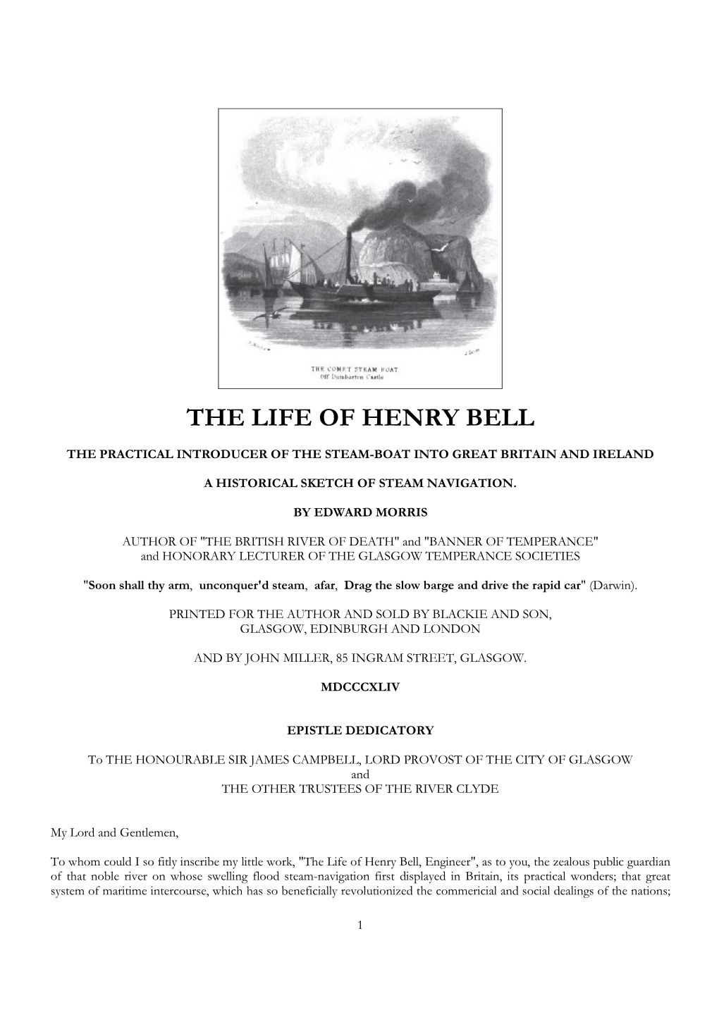 The Life of Henry Bell