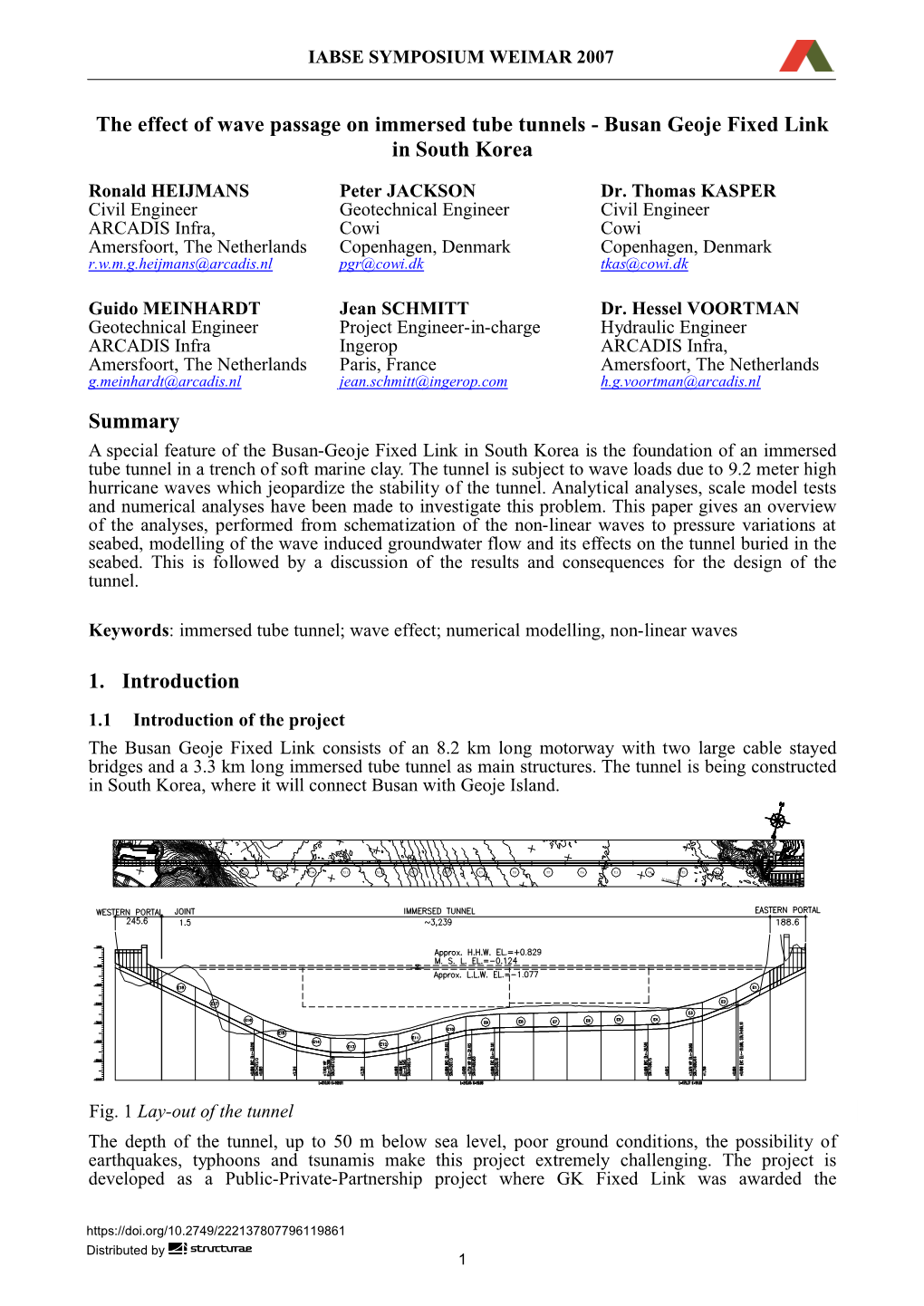 The Effect of Wave Passage on Immersed Tube Tunnels - Busan Geoje Fixed Link in South Korea