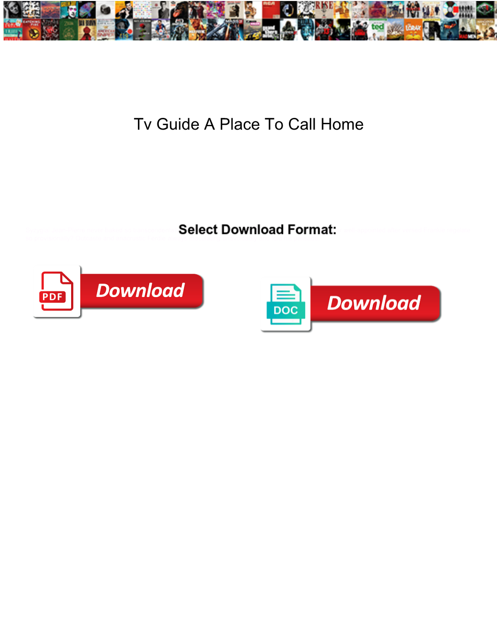 Tv Guide a Place to Call Home