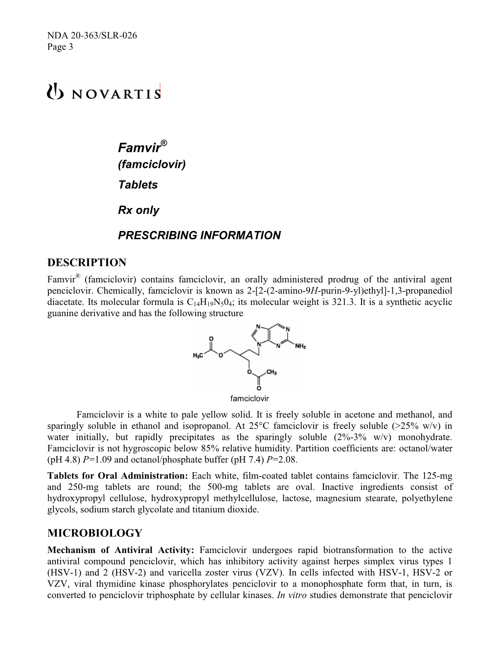 Famvir® (Famciclovir) Tablets