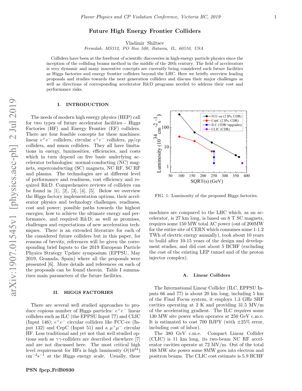 Future High Energy Frontier Colliders