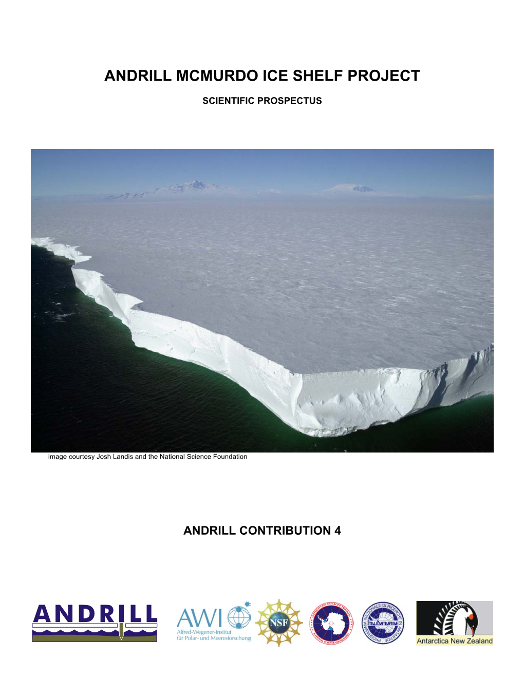 Andrill Mcmurdo Ice Shelf Project