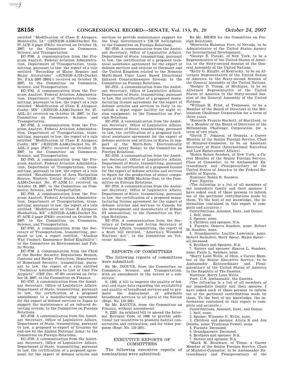 October 24, 2007 Entitled ‘‘Modification of Class E Airspace; Services to Provide Maintenance Support for by Mr