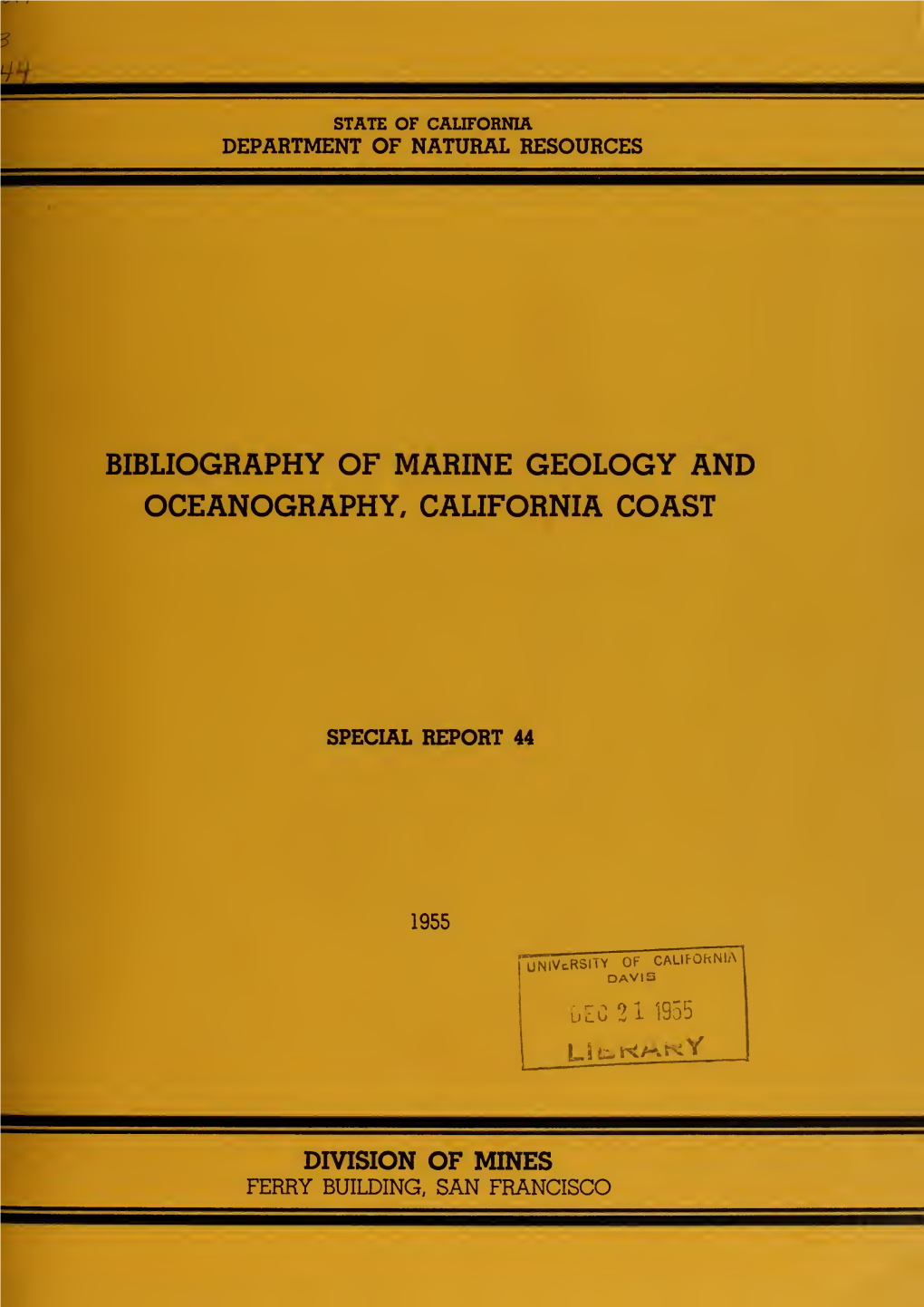 Bibliography of Marine Geology and Oceanography, California Coast