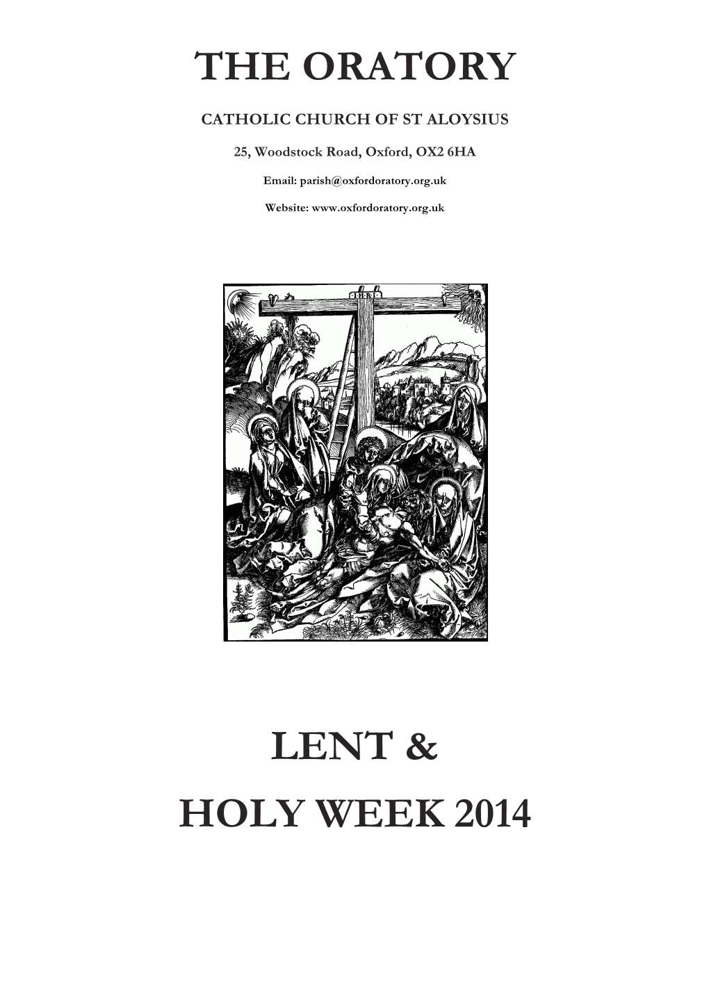 The Oratory Lent & Holy Week 2014