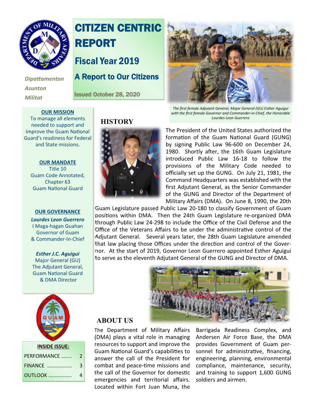 Department of Military Affairs' FY2019 Citizen Centric Report