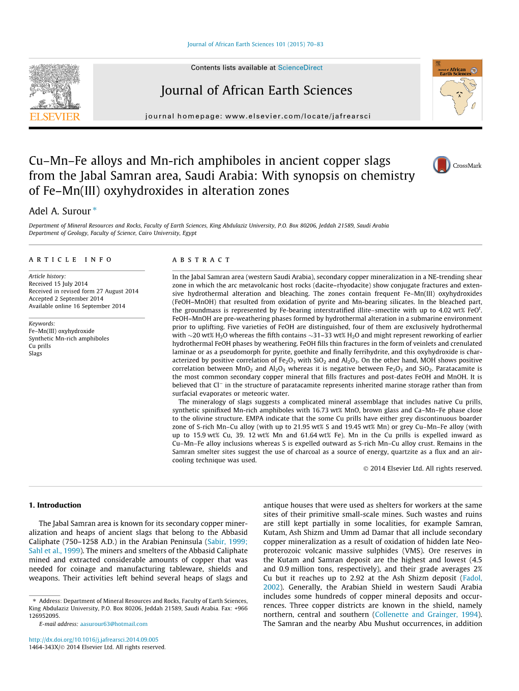 Cuâ€“Mnâ€“Fe Alloys and Mn-Rich Amphiboles in Ancient Copper Slags