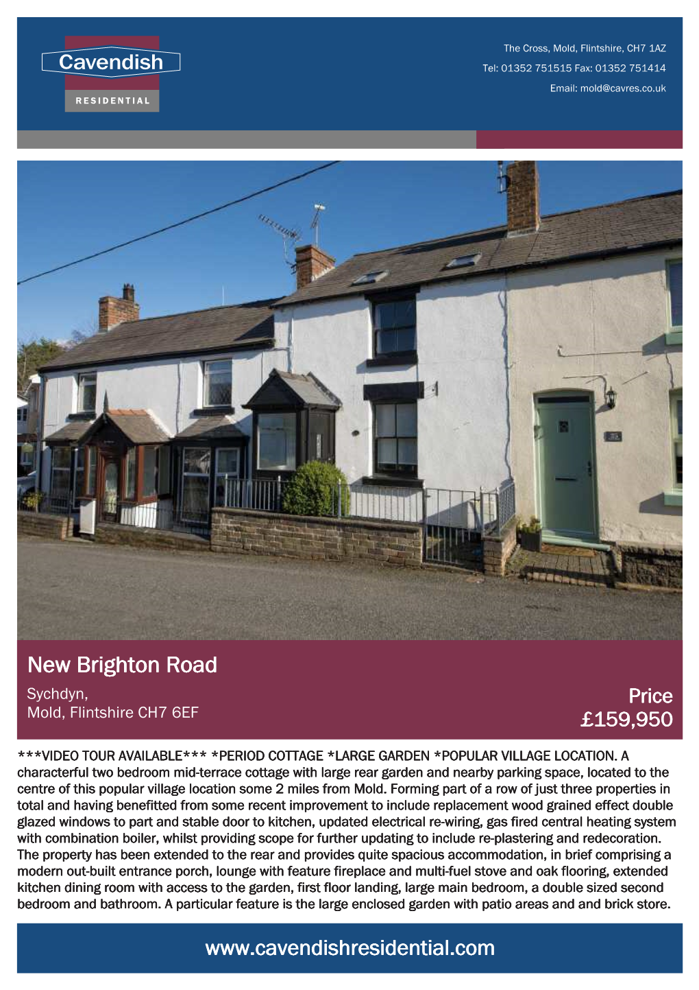 New Brighton Road Sychdyn, Price Mold, Flintshire CH7 6EF £159,950