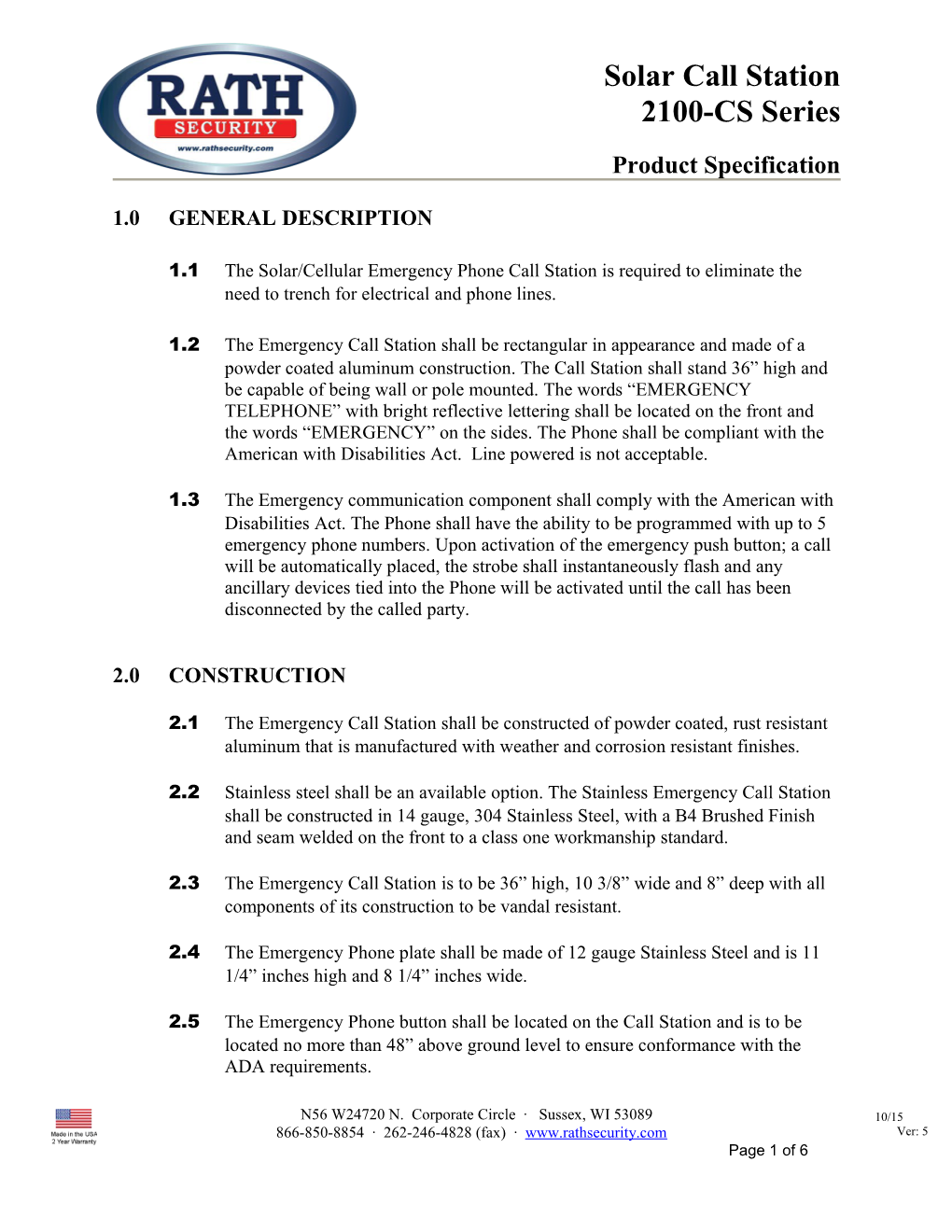 Product Specification