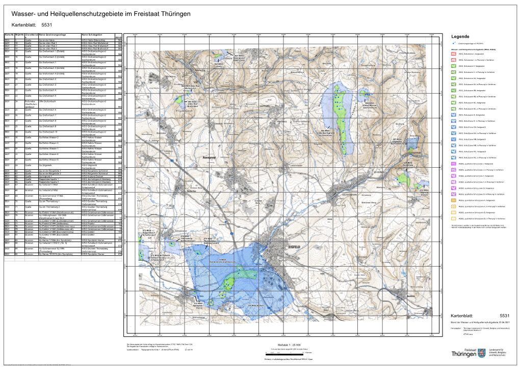Wasser- Und Heilquellenschutzgebiete Im Freistaat Thüringen