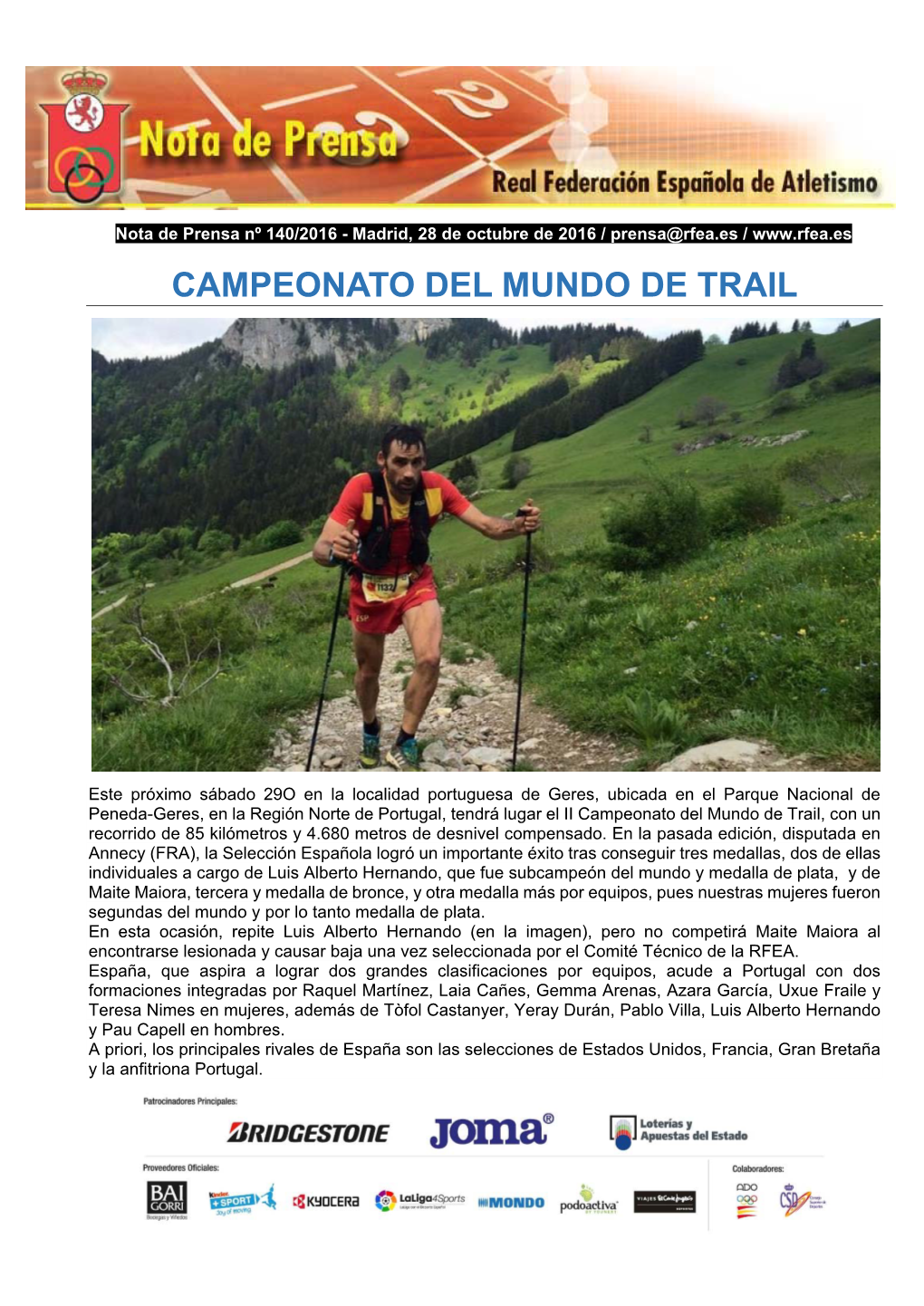 Campeonato Del Mundo De Trail