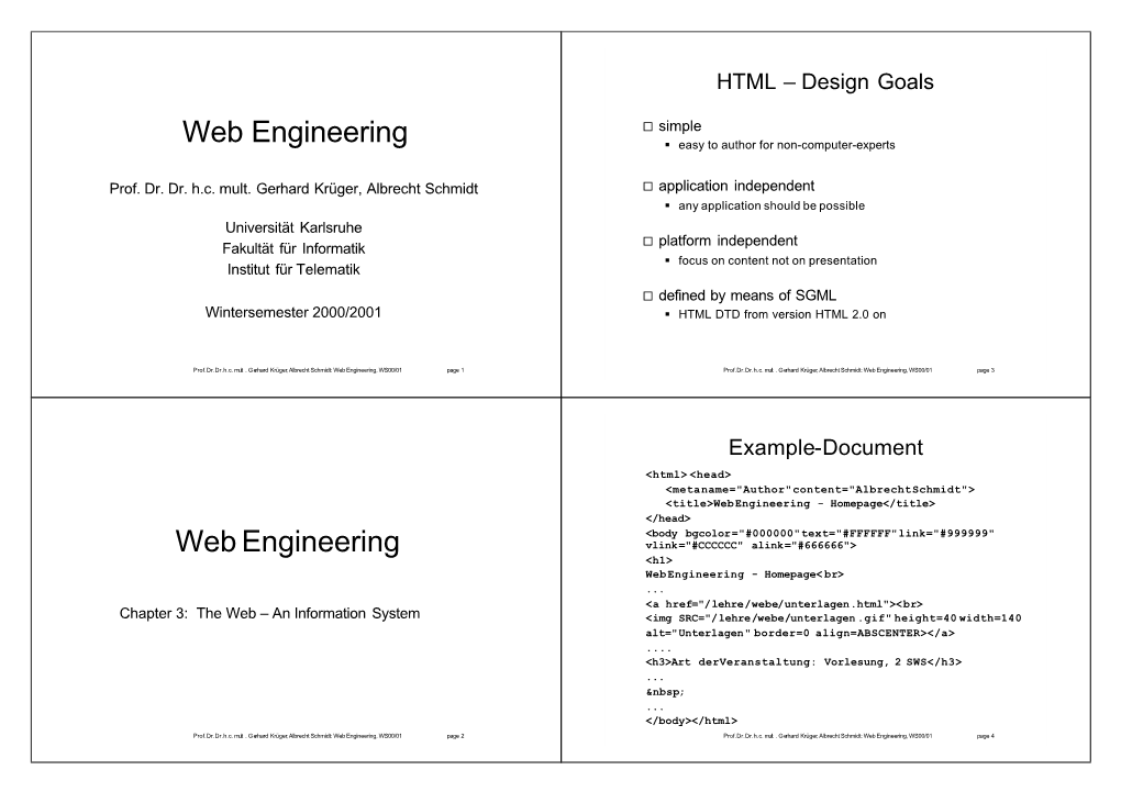 Web Engineering § Easy to Author for Non-Computer-Experts