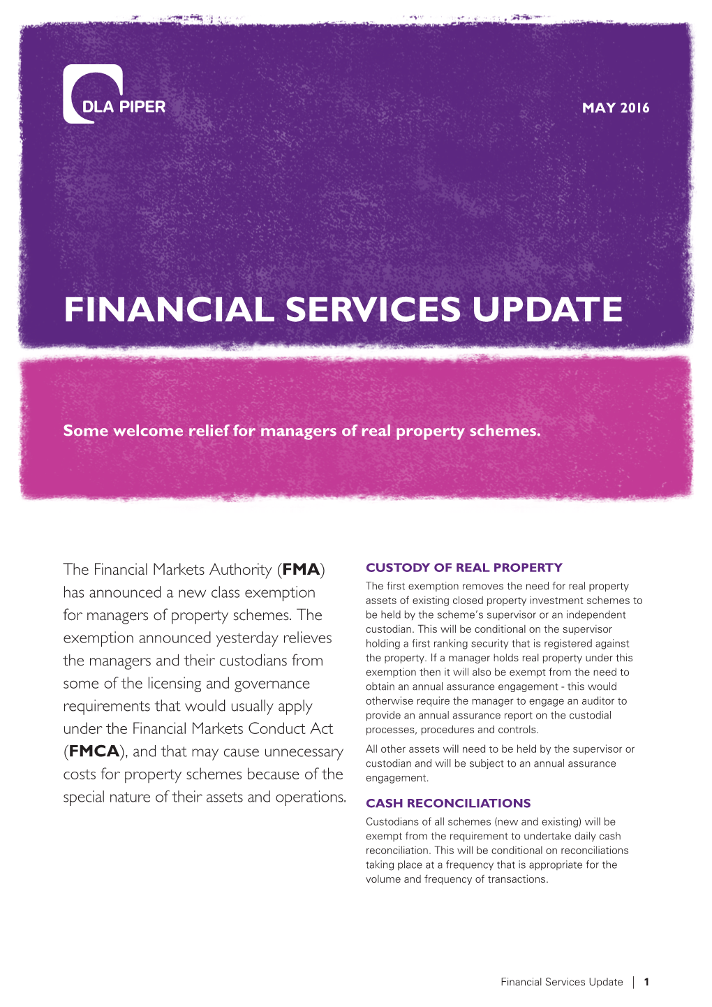 Financial Services Update