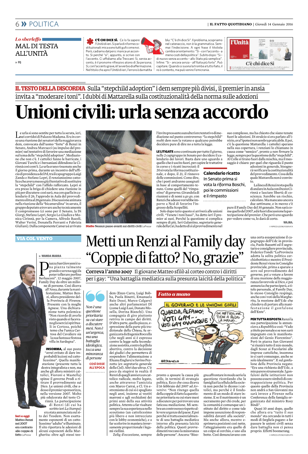 Unioni Civili: Urla Senza Accordo | Metti Un Renzi Al Family