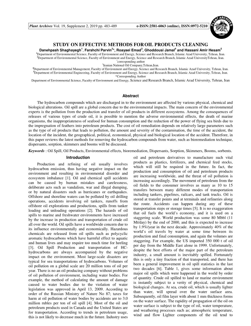 Study on Effective Methods Foroil Products Cleaning