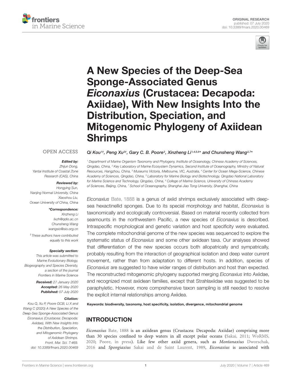 A New Species of the Deep-Sea Sponge-Associated