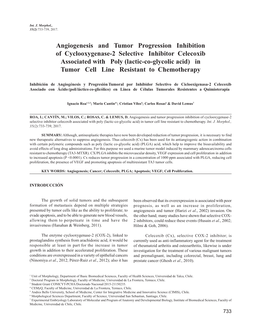 Angiogenesis and Tumor Progression Inhibition of Cyclooxygenase-2 Selective Inhibitor Celecoxib Associated with Poly (Lactic-Co