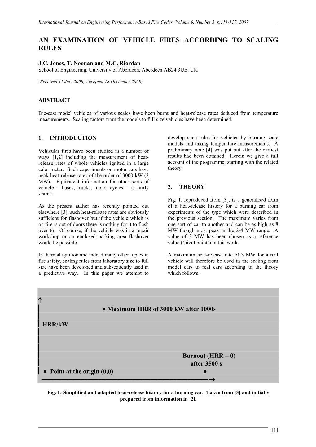 An Examination of Vehicle Fires According to Scaling Rules