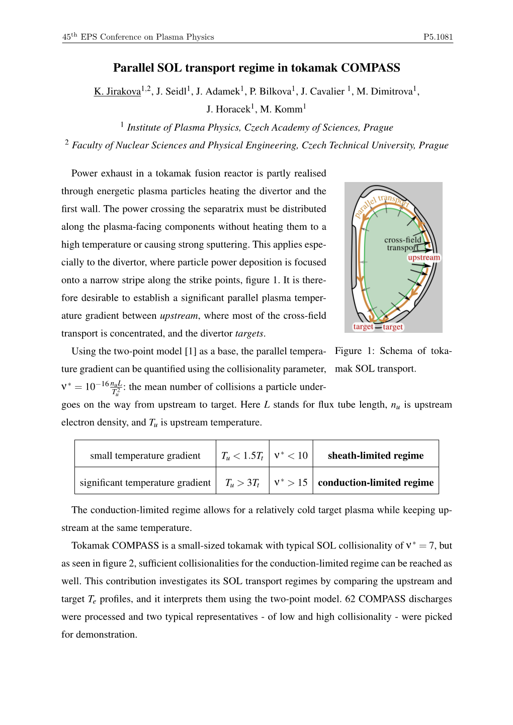 Parallel SOL Transport Regime in Tokamak COMPASS