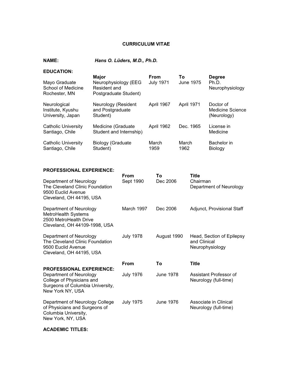 Curriculum Vitae s175