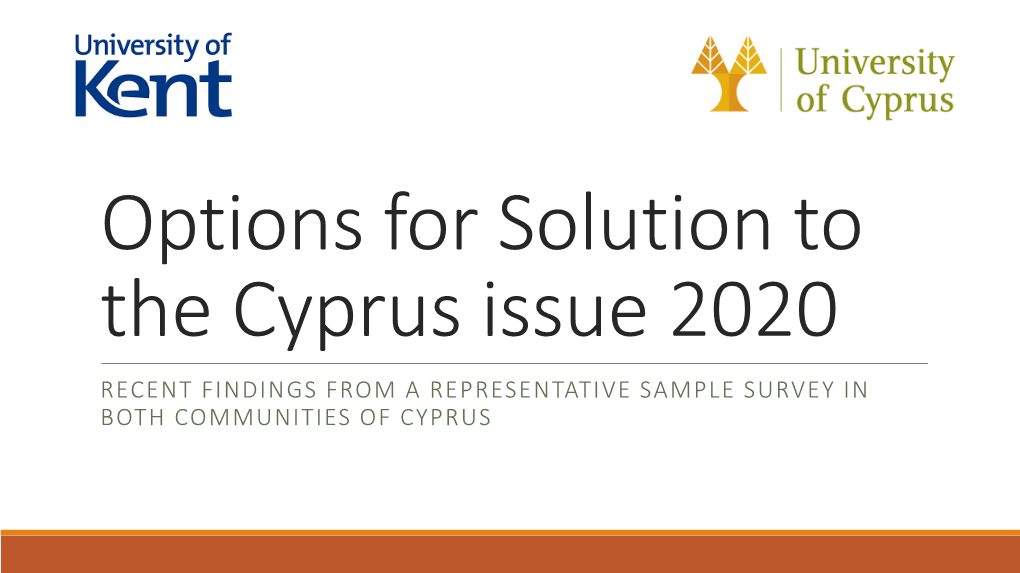 Options for Solution to the Cyprus Issue 2020