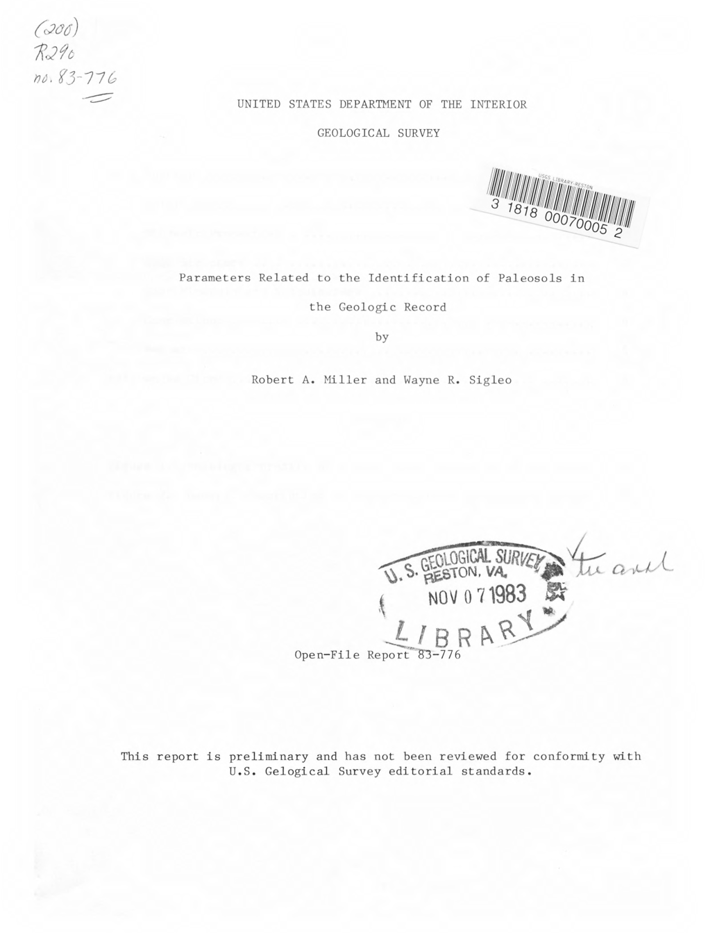 Parameters Related to the Identification of Paleosols in the Geologic Record