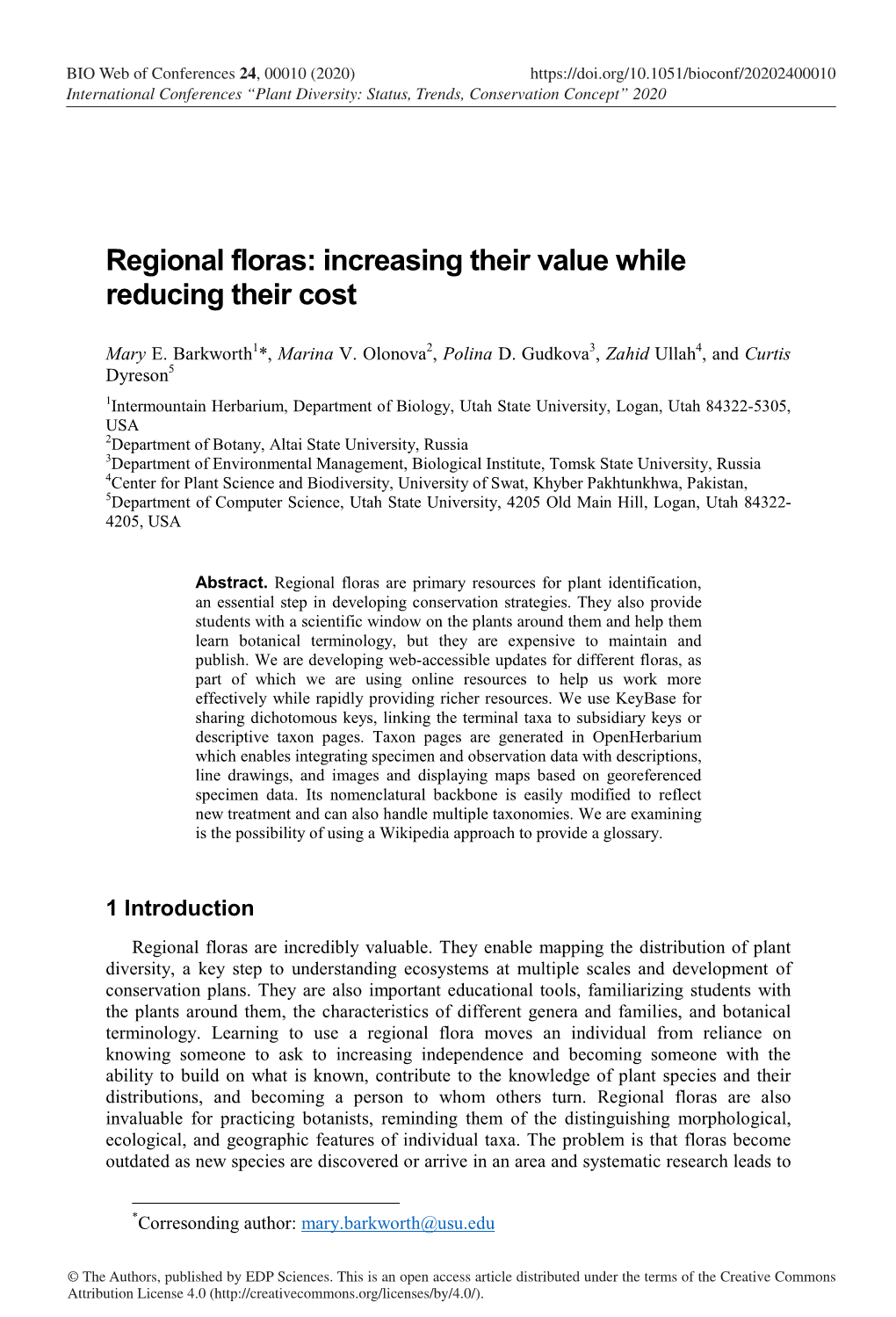 Regional Floras: Increasing Their Value While Reducing Their Cost