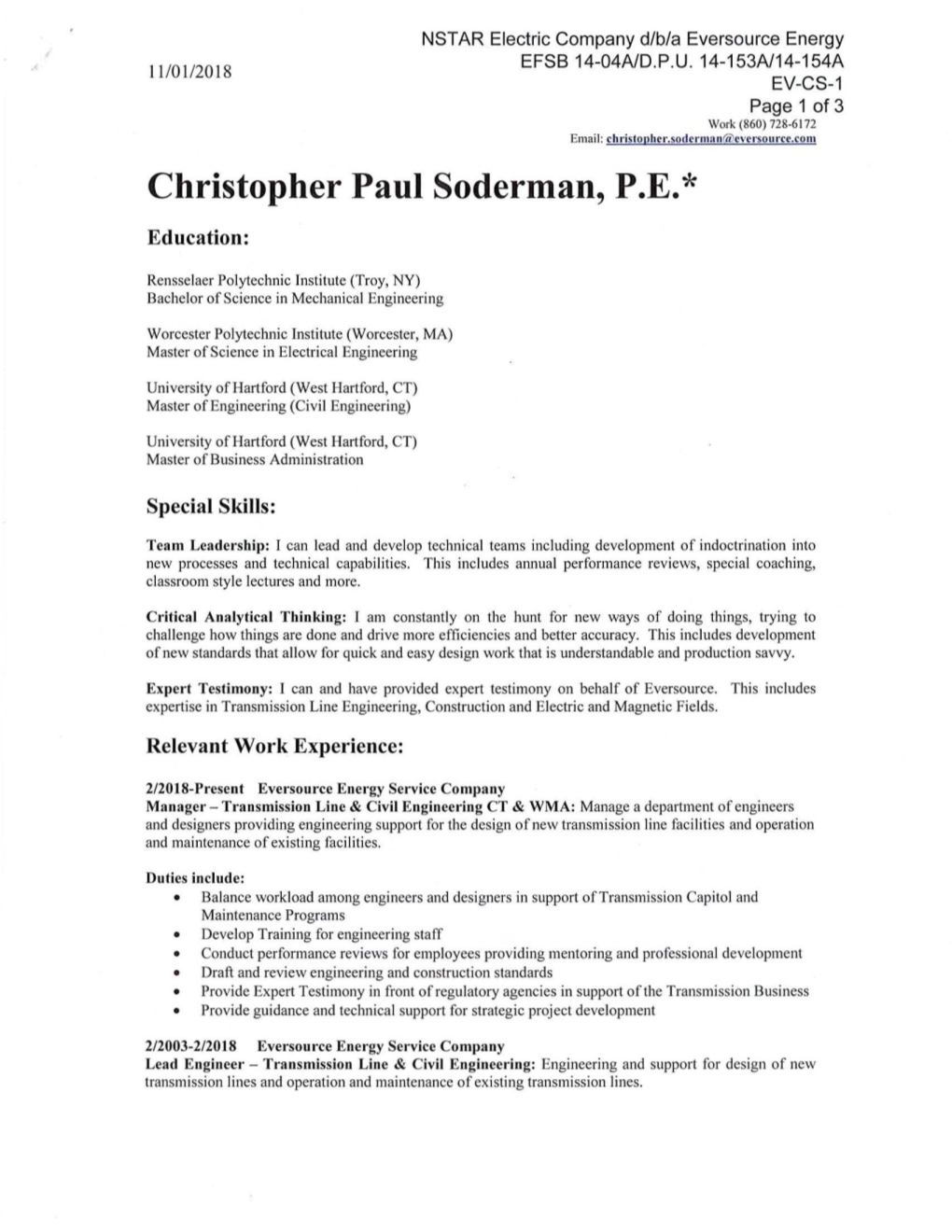 Christopher Paul Soderman, P.E.*