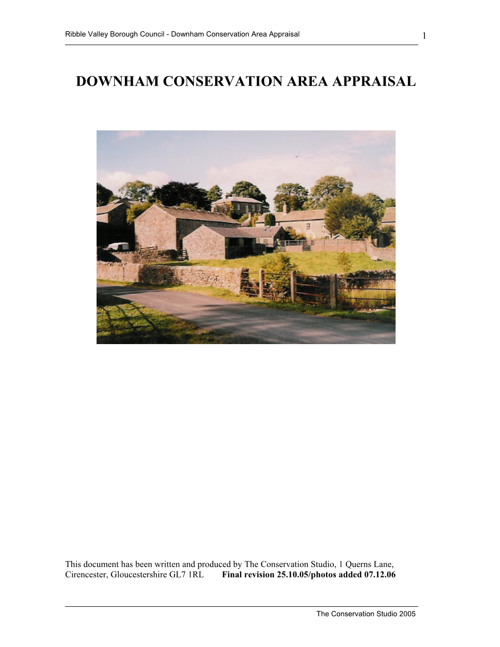 Downham Conservation Area Appraisal 1