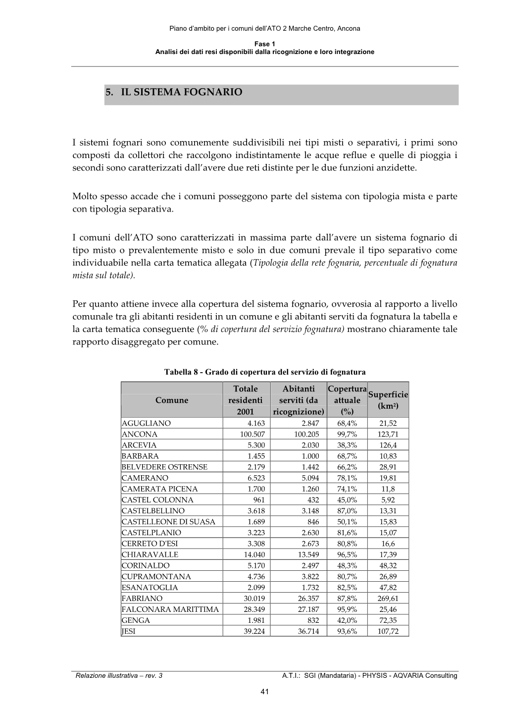 5. Il Sistema Fognario