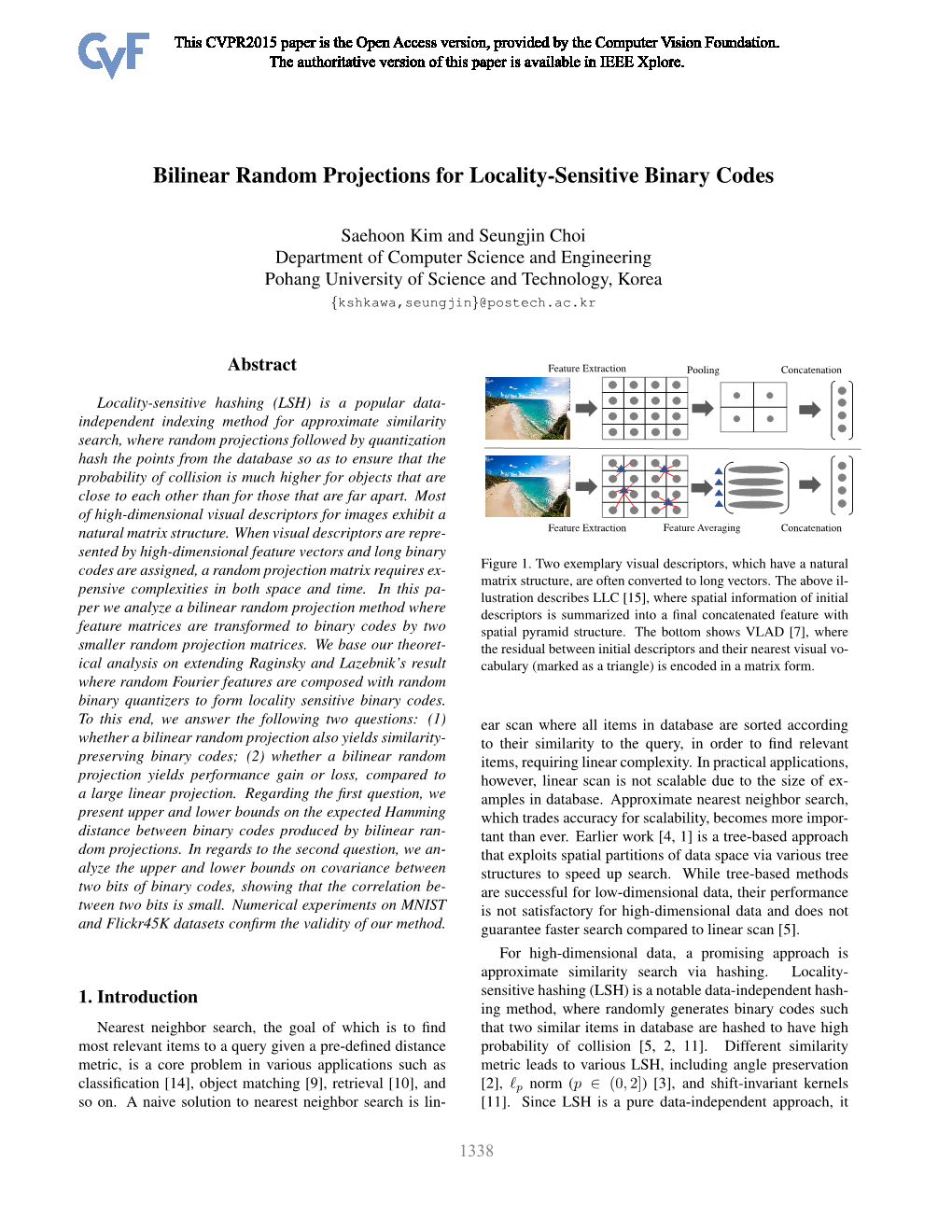 Bilinear Random Projections for Locality-Sensitive Binary Codes