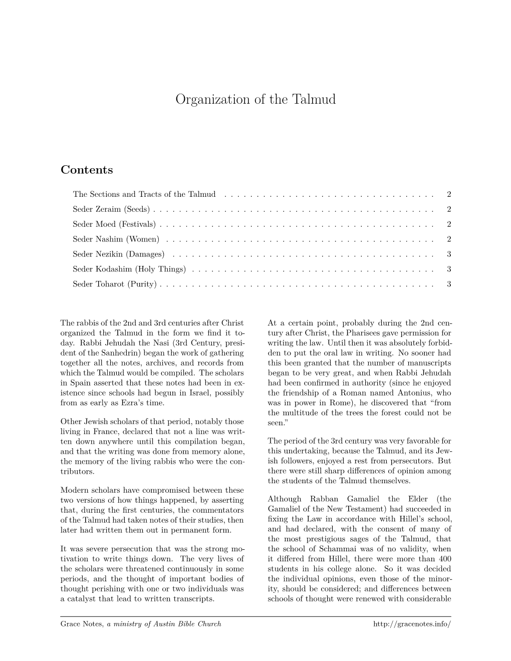 Organization of the Talmud