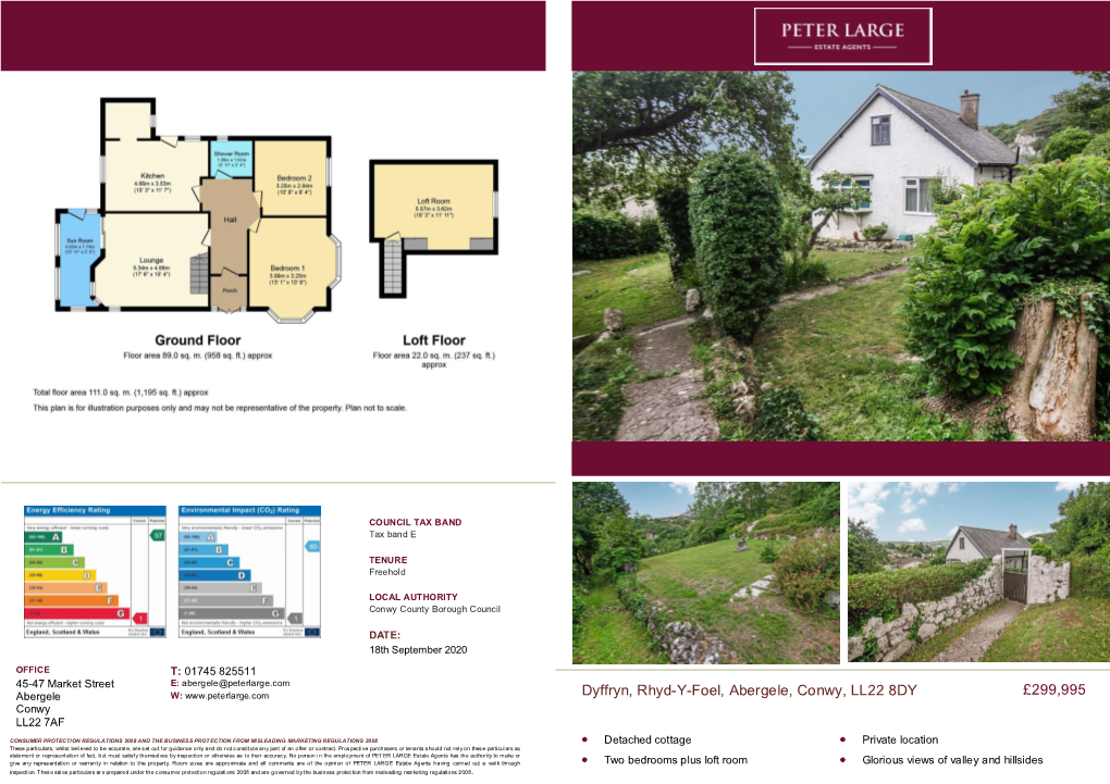 £299,995 Dyffryn, Rhyd-Y-Foel, Abergele, Conwy, LL22