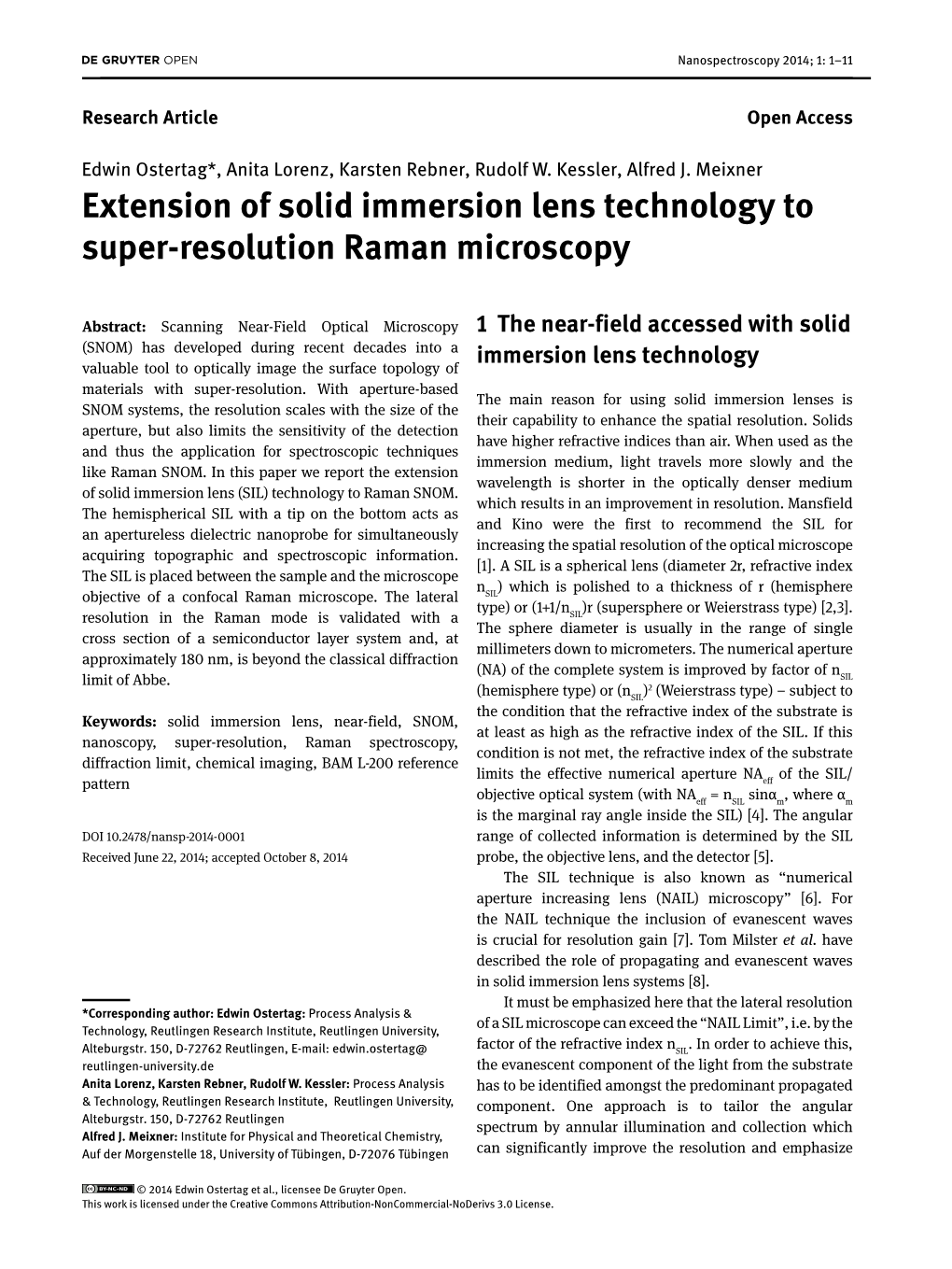 Extension of Solid Immersion Lens Technology to Super-Resolution Raman Microscopy