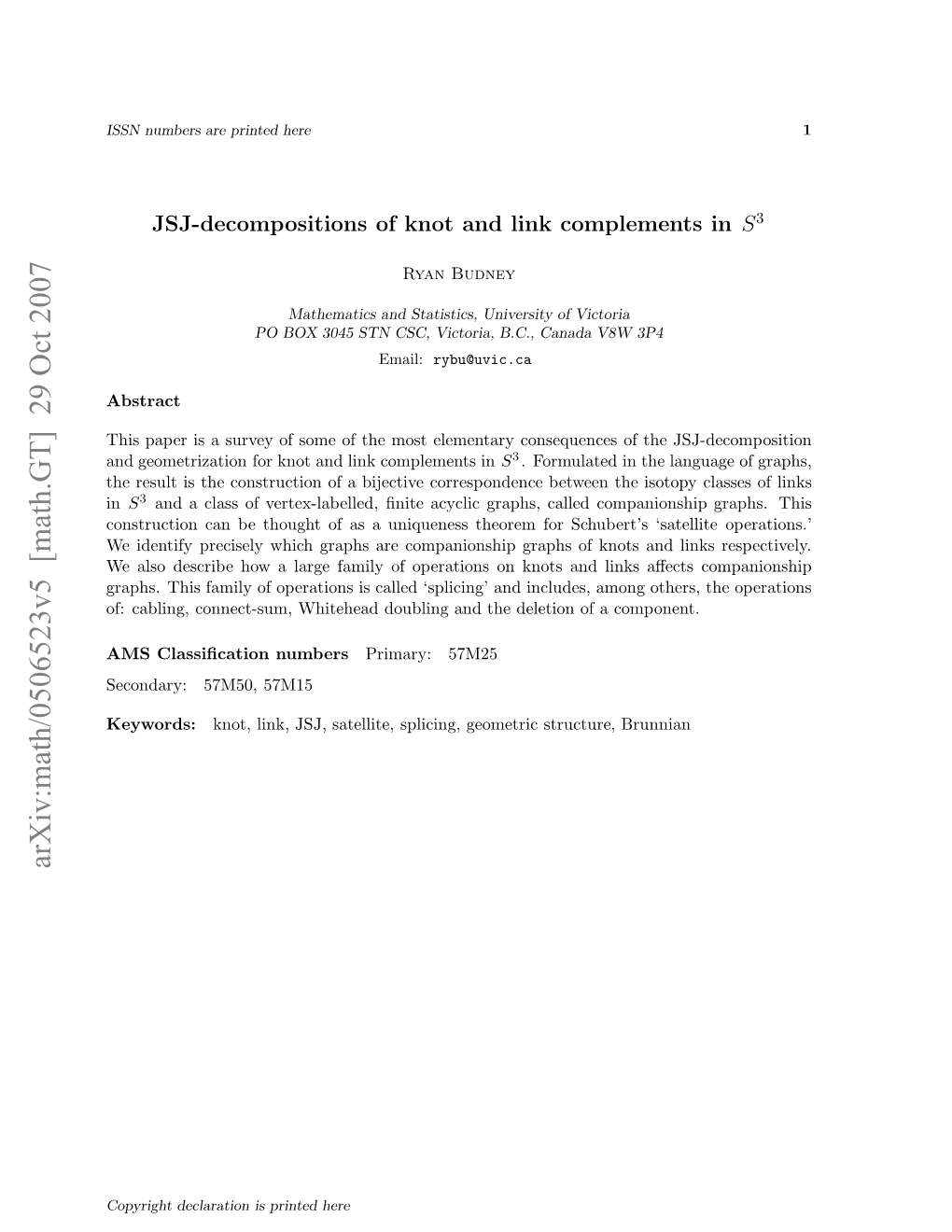 Arxiv:Math/0506523V5