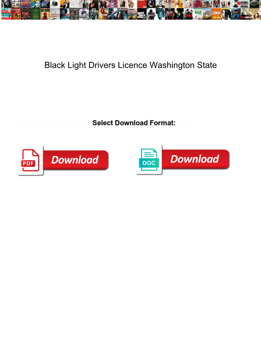 Black Light Drivers Licence Washington State