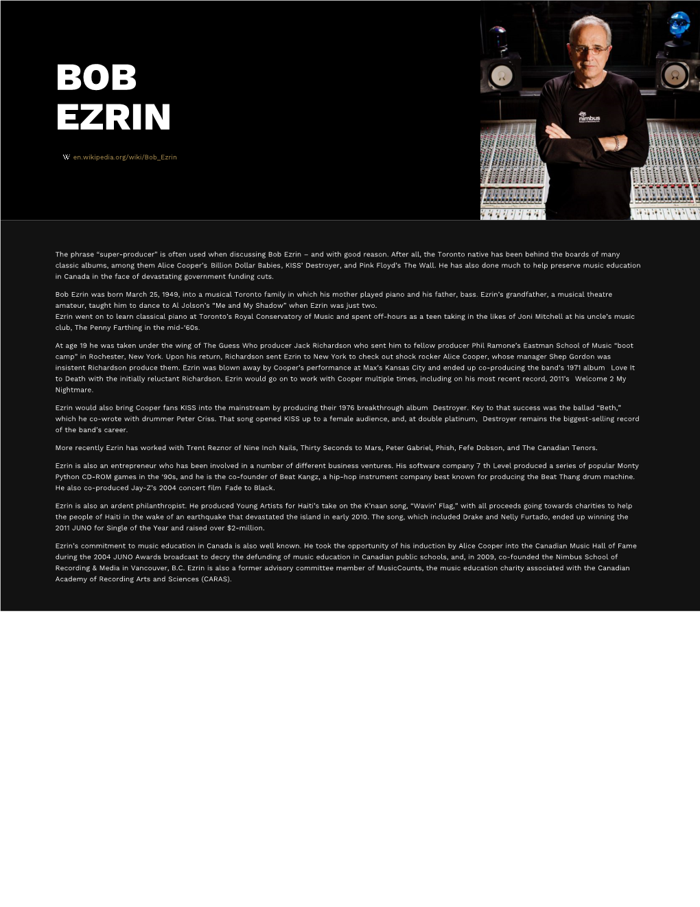 Bob Ezrin – Primary Wave Music