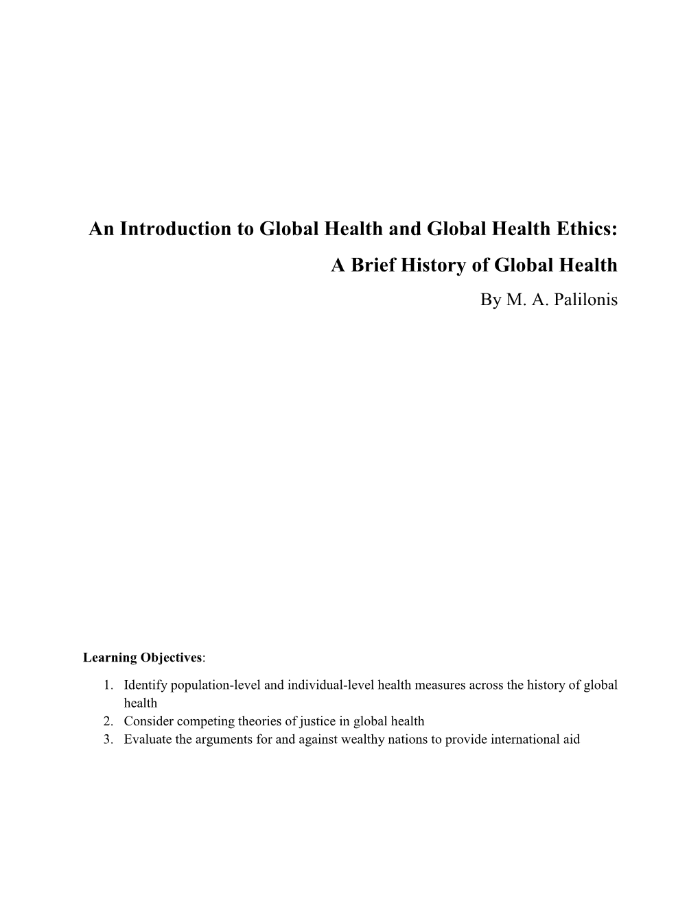 A Brief History of Global Health by M