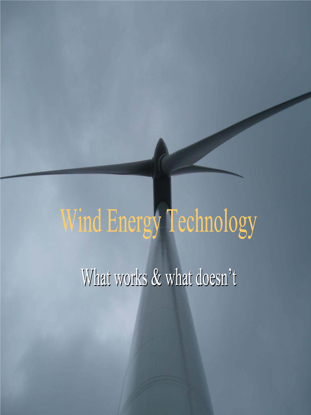 Wind Turbine Technology