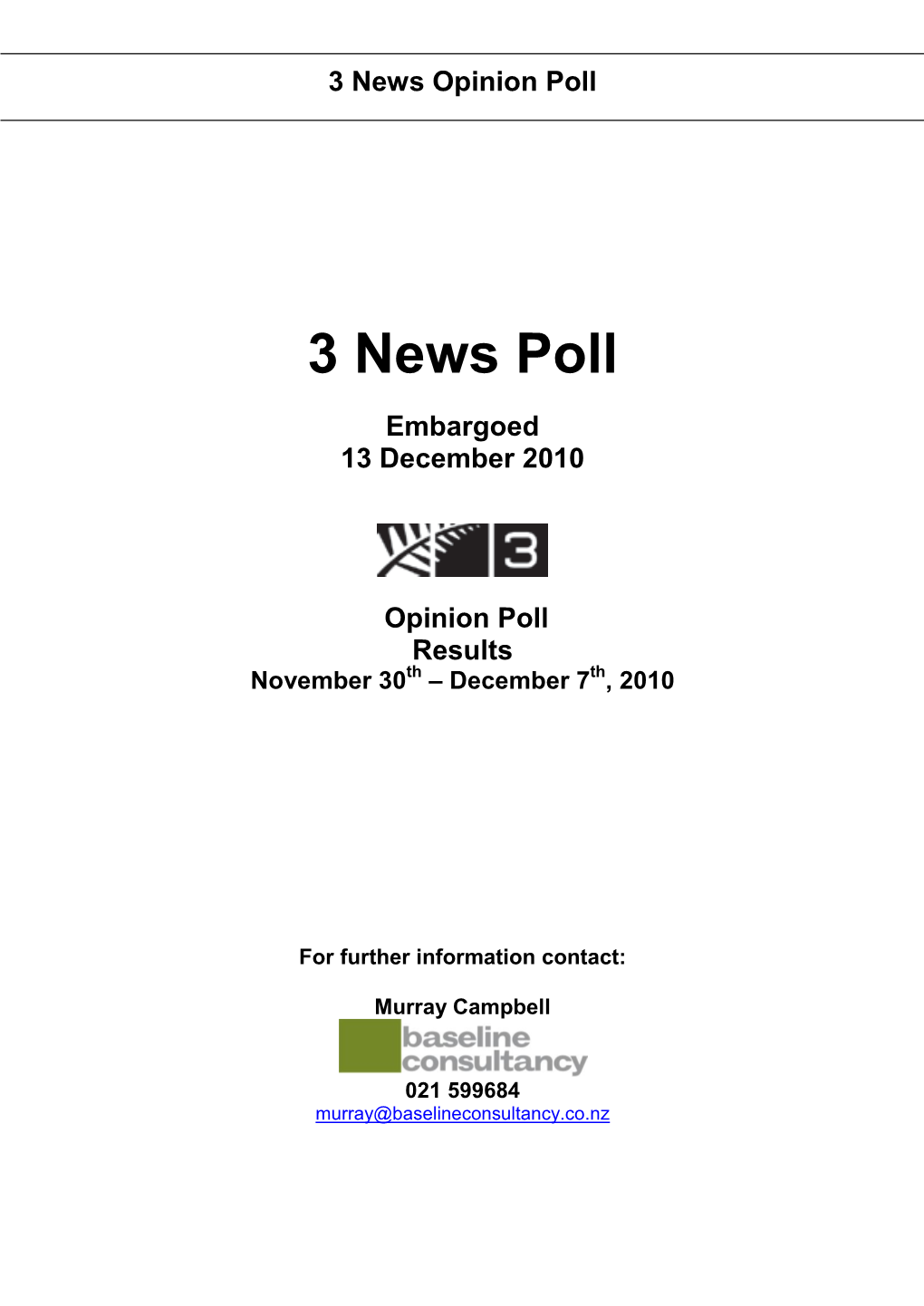 Tv3/Cm Gallup Poll