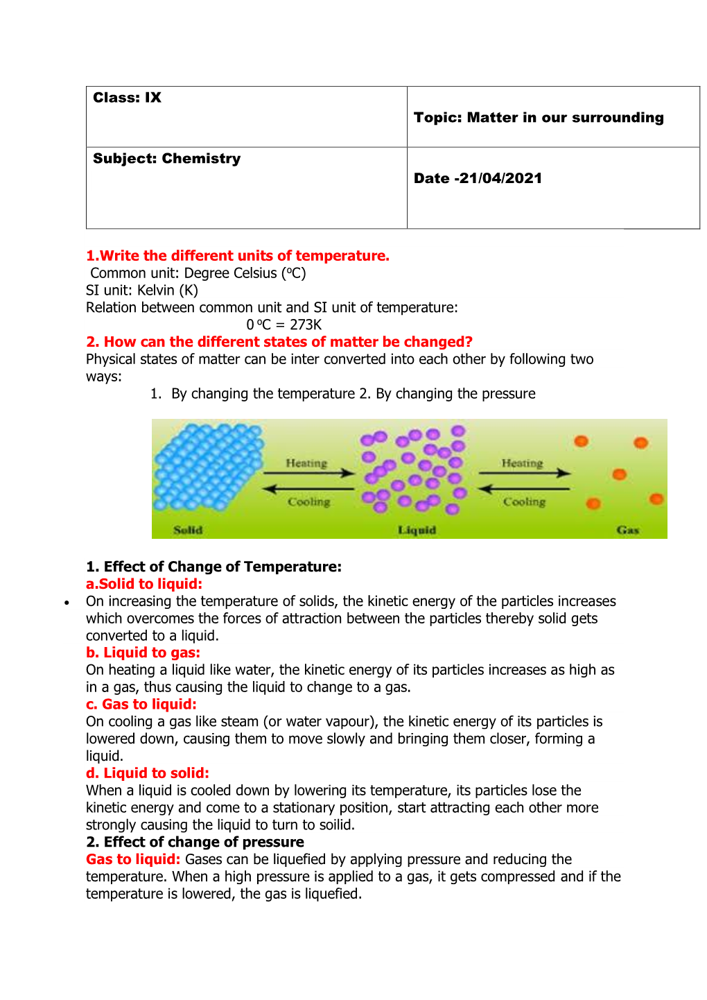 21/04/2021 1.Write the Different Units of Temperature. Commo