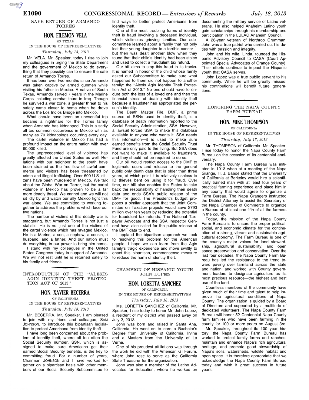 CONGRESSIONAL RECORD— Extensions of Remarks E1090 HON