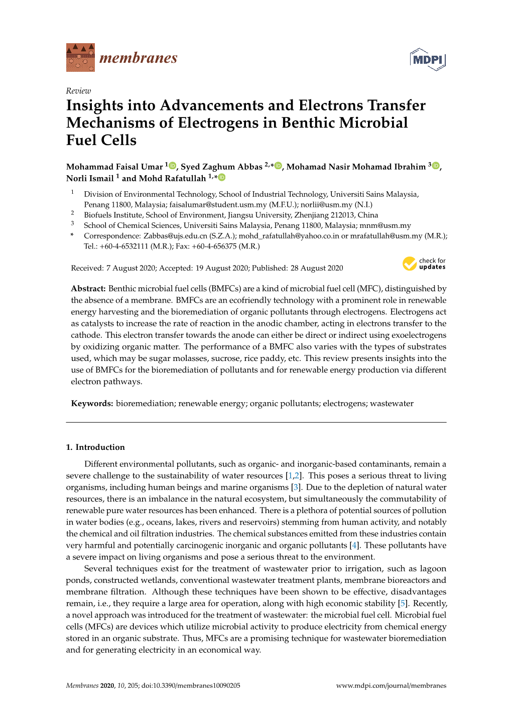 Insights Into Advancements and Electrons Transfer Mechanisms of Electrogens in Benthic Microbial Fuel Cells