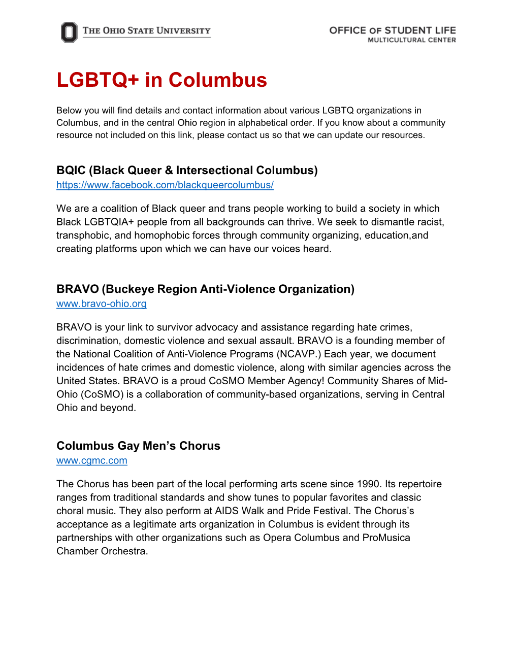 LGBTQ+ in Columbus