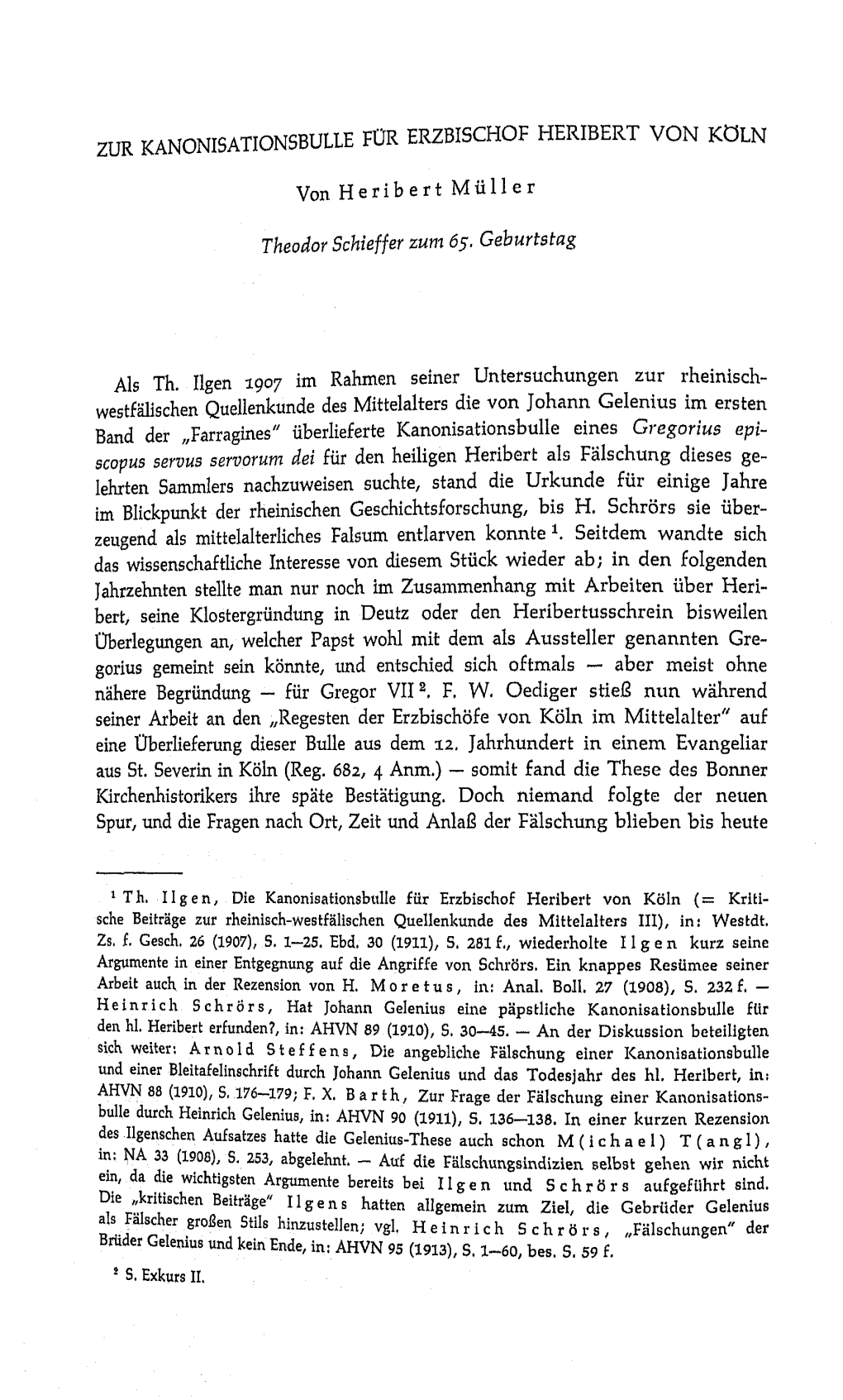 Zur Kanonisationsbulle Für Erzbischof Heribert Von Köln 49