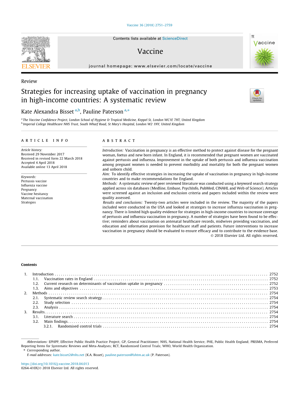 Strategies for Increasing Uptake of Vaccination in Pregnancy in High