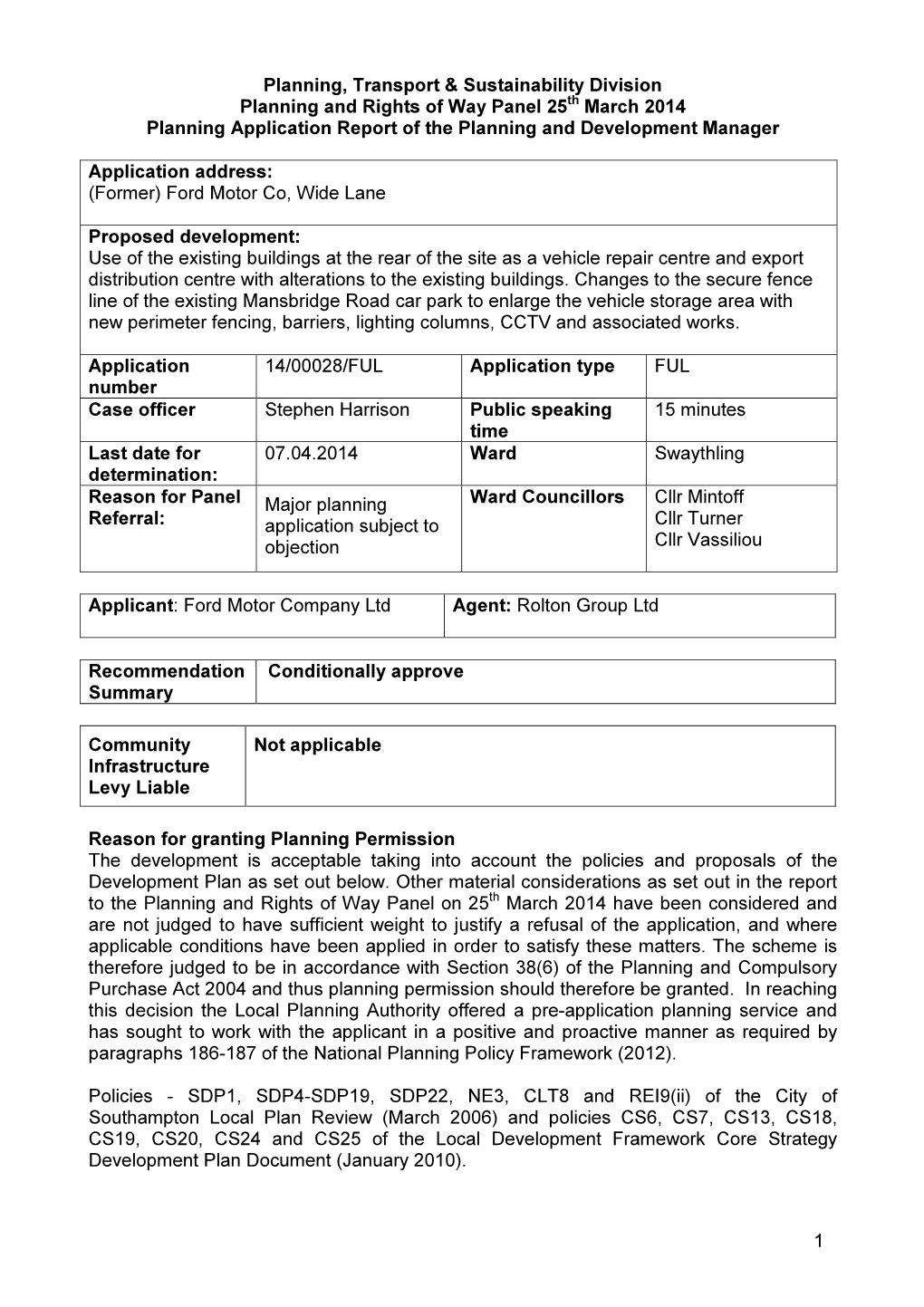 Former Ford Factory, Wide Lane PDF 2 MB