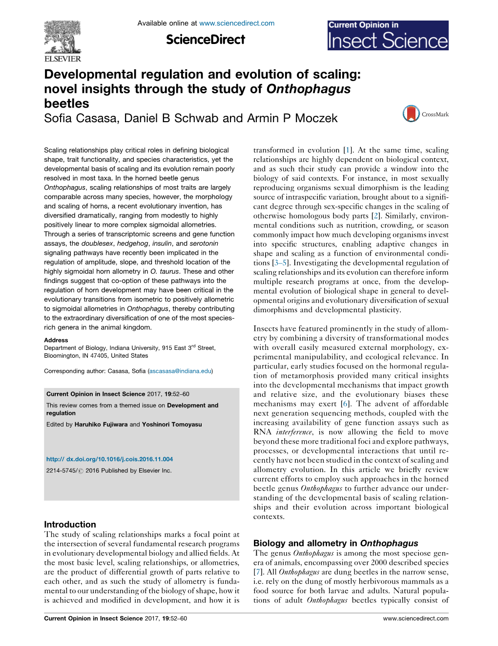 Novel Insights Through the Study of Onthophagus Beetles